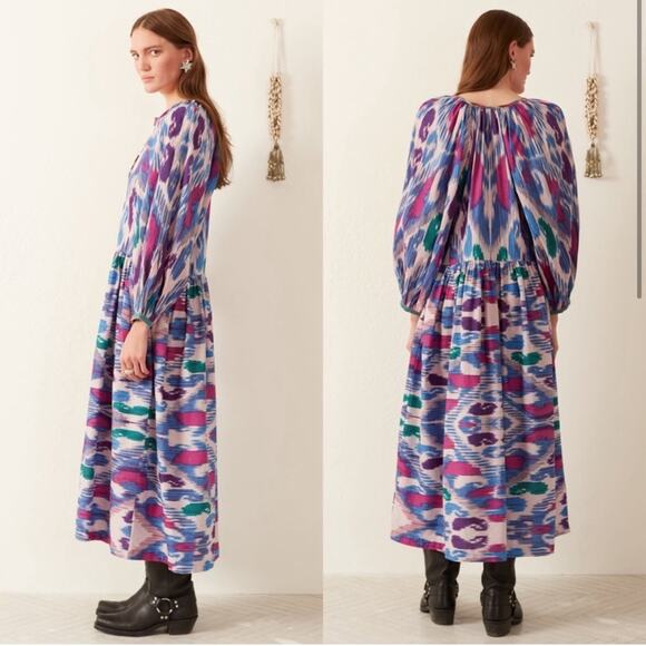 NWT NEW Alix of Bohemia Celeste Oasis Ikat Maxi Dress - Picture 3 of 9